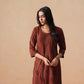 Rozana Brown 2 piece Rayon kurta set
