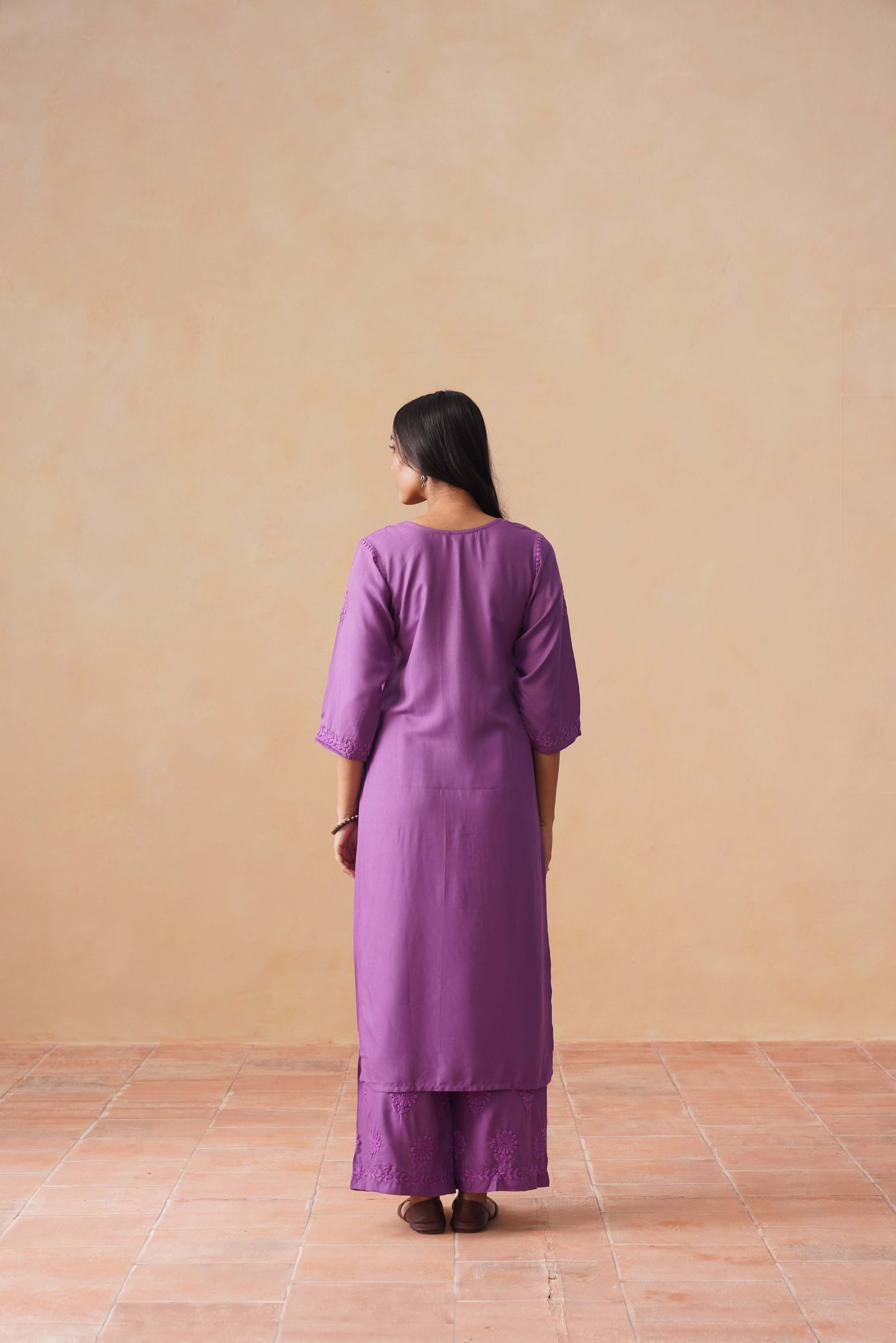 Rozana dusty purple 2 piece Rayon kurta set