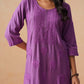Rozana dusty purple 2 piece Rayon kurta set