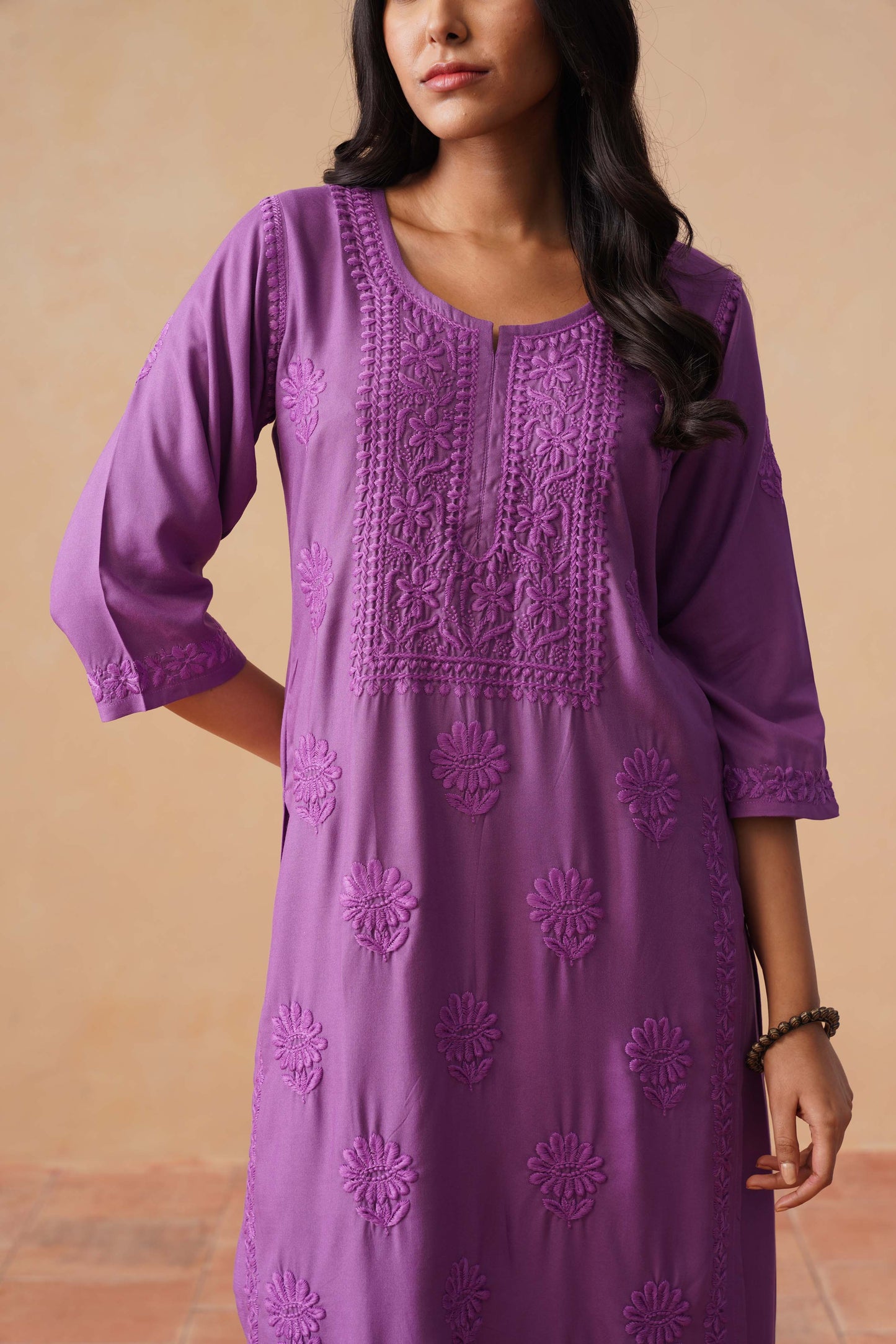 Rozana dusty purple 2 piece Rayon kurta set