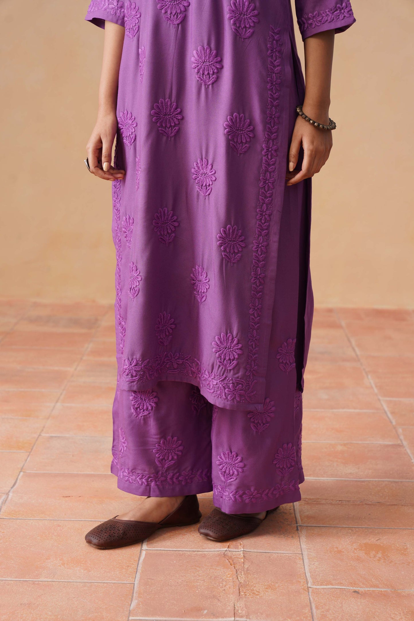 Rozana dusty purple 2 piece Rayon kurta set