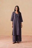 Anouki Dark Grey 2 Piece Rayon Kurta Set
