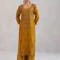 Meher Mustard Embroidered Straight Kurta Palazzo Set
