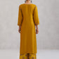 Meher Mustard Embroidered Straight Kurta Palazzo Set