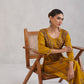 Meher Mustard Embroidered Straight Kurta Palazzo Set