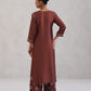 Meher Dusty Rose Embroidered Straight Kurta Palazzo Set