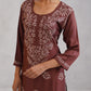 Meher Dusty Rose Embroidered Straight Kurta Palazzo Set