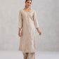 Meher Cream Embroidered Straight Kurta Plazzo Set