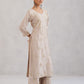 Meher Cream Embroidered Straight Kurta Plazzo Set