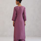 Meher Plum Embroidered Straight Kurta Palazzo Set
