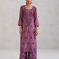 Meher Plum Embroidered Straight Kurta Palazzo Set