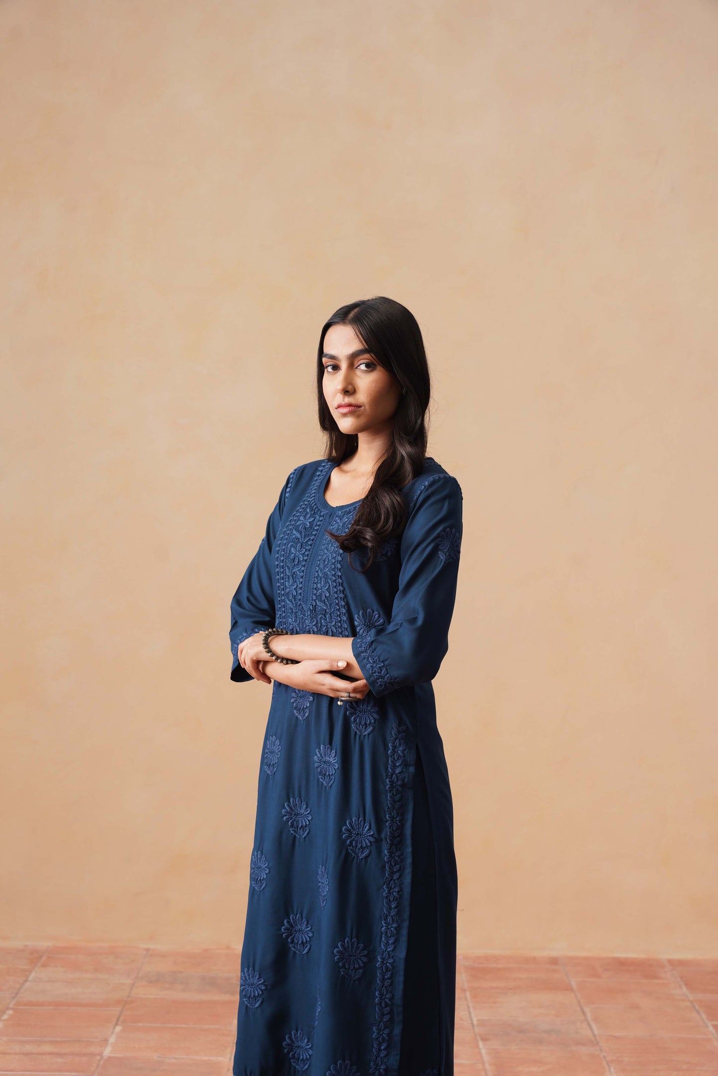 Rozana Navy blue 2 piece Rayon kurta set
