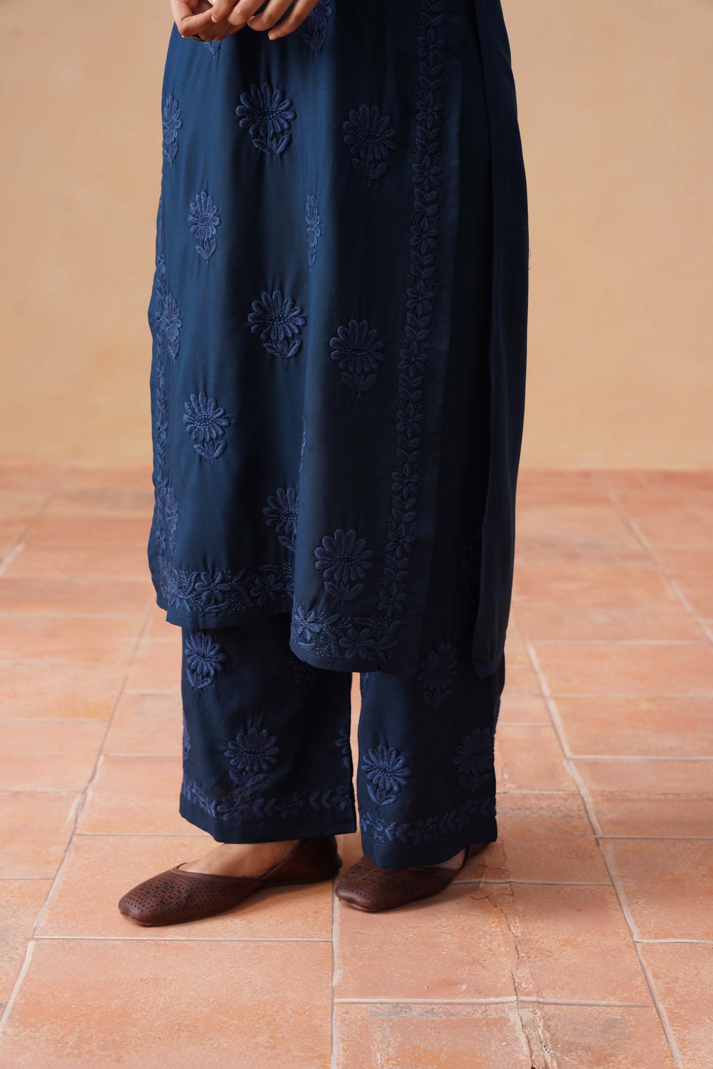 Rozana Navy blue 2 piece Rayon kurta set