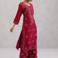 Meher Maroon Embroidered Straight Kurta Palazzo Set
