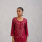 Meher Maroon Embroidered Straight Kurta Palazzo Set