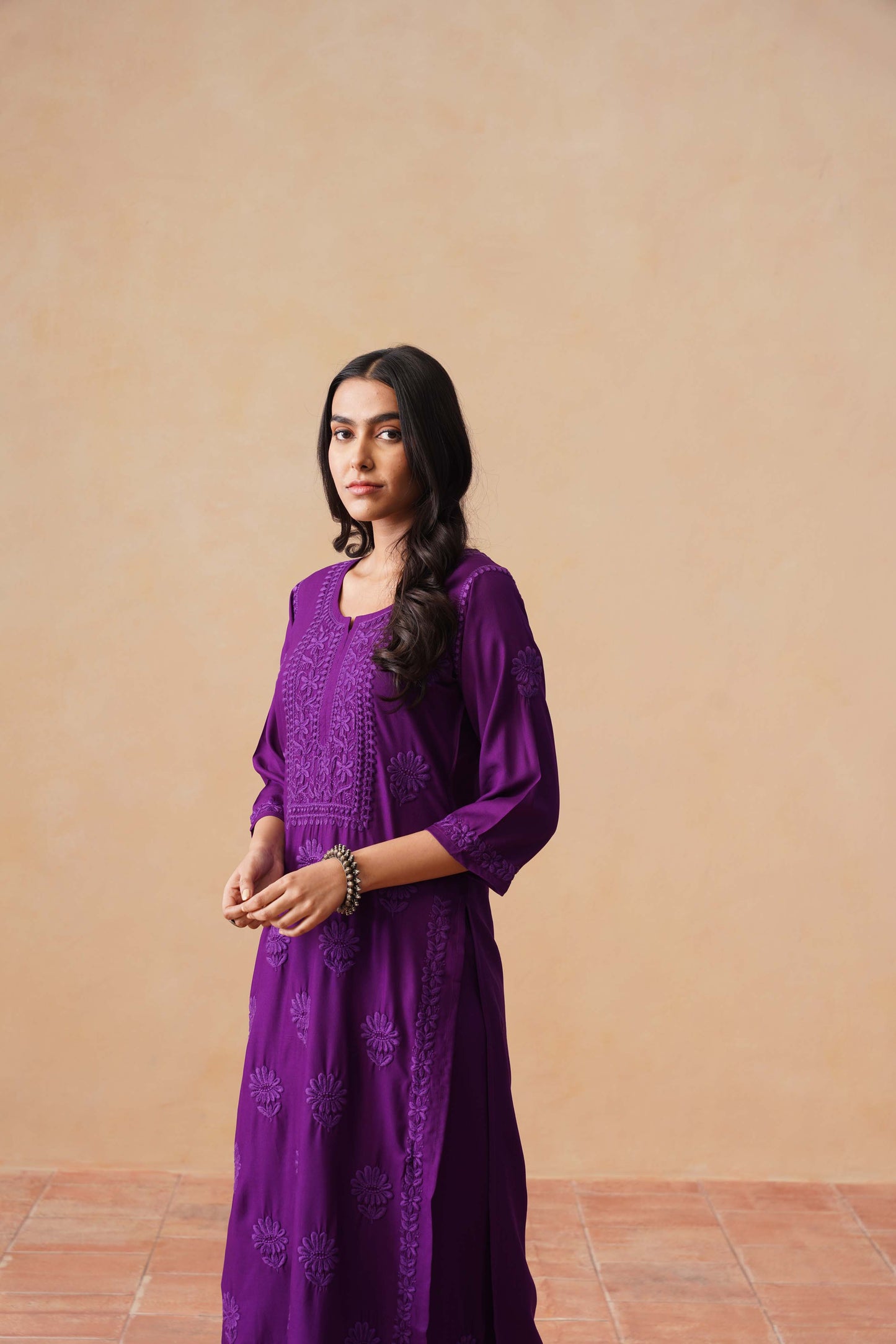 Rozana purple 2 piece Rayon kurta set
