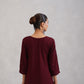 Avira Deep Maroon Floral Embroidered Kurta with Palazzos