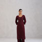 Avira Deep Maroon Floral Embroidered Kurta with Palazzos