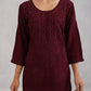 Avira Deep Maroon Floral Embroidered Kurta with Palazzos