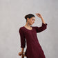 Avira Deep Maroon Floral Embroidered Kurta with Palazzos