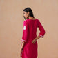 Sama Deep Pink Short Rayon Kurta
