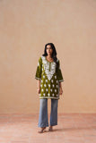 Sama Olive Green Short Rayon Kurta