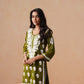 Sama Olive Green Short Rayon Kurta