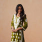 Sama Olive Green Short Rayon Kurta