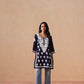 Sama Navy Blue Short Rayon Kurta