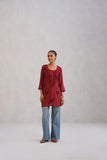 Gulab Rust Ombre Short Rayon Kurta