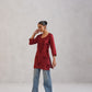 Gulab Rust Ombre Short Rayon Kurta