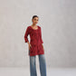 Gulab Rust Ombre Short Rayon Kurta