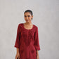 Gulab Rust Ombre Short Rayon Kurta