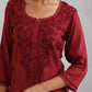 Gulab Rust Ombre Short Rayon Kurta