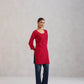 SEHER Cherry Red Short Rayon Kurta