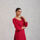 SEHER Cherry Red Short Rayon Kurta