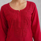 SEHER Cherry Red Short Rayon Kurta
