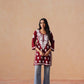 Sama Maroon Short Rayon Kurta