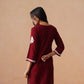 Sama Maroon Short Rayon Kurta