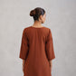 Kayra Coffee Brown Embroidered Straight Kurta