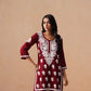 Sama Maroon Short Rayon Kurta