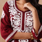 Sama Maroon Short Rayon Kurta