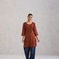 Kayra Coffee Brown Embroidered Straight Kurta