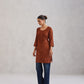 Kayra Coffee Brown Embroidered Straight Kurta