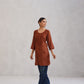 Kayra Coffee Brown Embroidered Straight Kurta