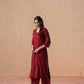 Nayan Maroon 2 piece Rayon kurta set