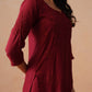 Nayan Maroon 2 piece Rayon kurta set