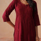 Nayan Maroon 2 piece Rayon kurta set