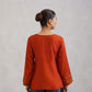 Nuresa Orange Floral Embroidered Top