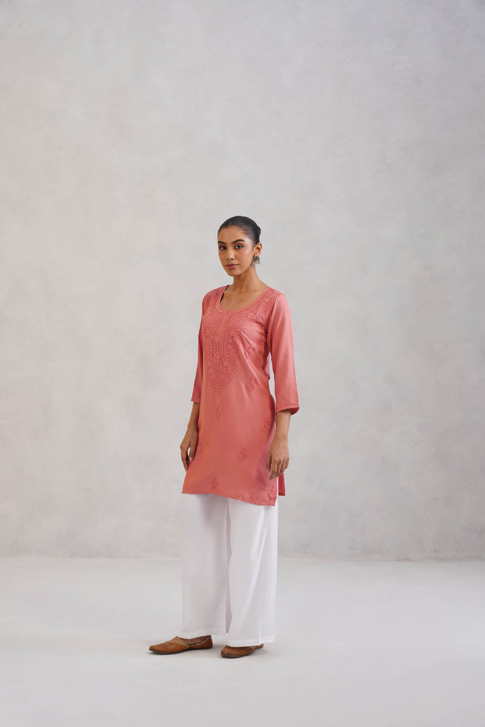 SEHER Peach Ombre Short Rayon Kurta